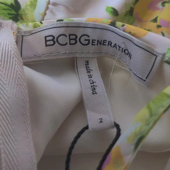 BCBG Generation Floral Ruffle Faux Wrap Sleeveless Dress Sz 2 High-low Pink - Picture 7 of 9